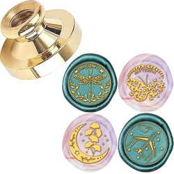 Dragonfly Butterfly  Aeroplane Moon Pattern Wax Seal Stamp, Removable Wax Seal Stamp Head (No Handle) For Decorating Party