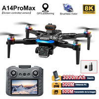 A14ProMax GPS Drone 4K HD Camera LCD Touch Screen Remote Control Quadcopter 360 °   Obstacle Avoidance Brushless RC Drone Toys