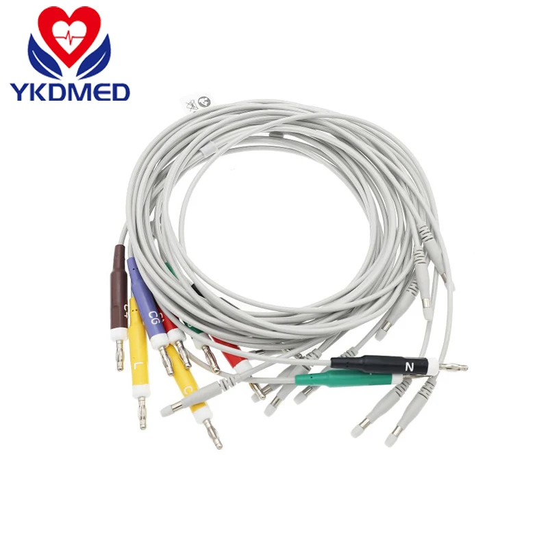 

Compatible Welch Allyn One-piece EKG cable with leads,Banana 4.0/IEC plug ECG cable