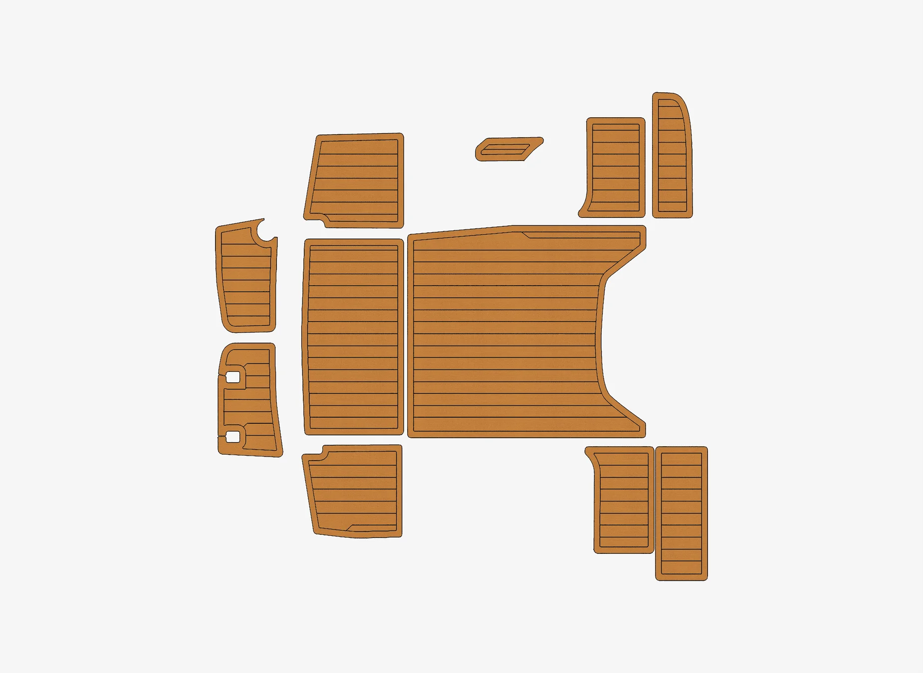 

Нескользящий коврик из морского искусственного тикового EVA - 2010 г. Jeanneau Cap Camarat 635 Самоклеящаяся подушка для палубы лодки 1/4 дюйма (6 мм) для кокпита и палубы