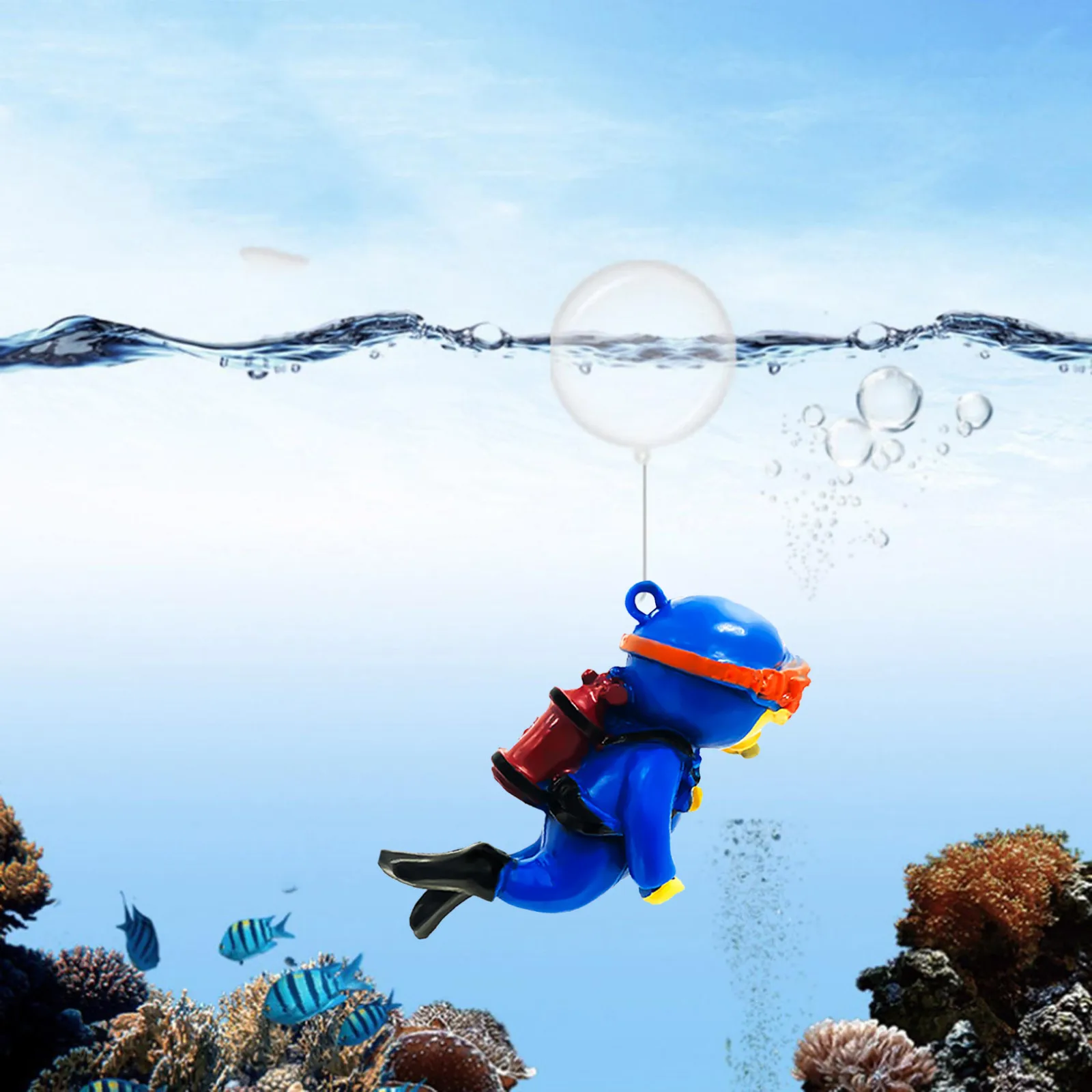 かわいい Diy クラフト十代の若者たちのための水槽ダイバー装飾水族館ギフト人気フローティングジュンブルーファットマンミニ水のおもちゃ