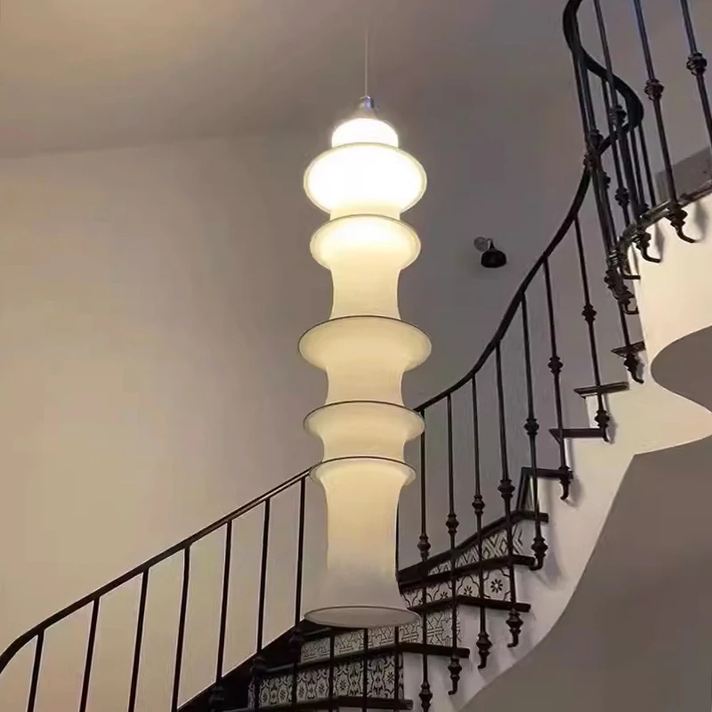 Lampa wisząca LED Nordic Silk Fabric Restaurant Bamboo Node Pendant Light Model Room Tatami Long Bamboo Light Long Pendant Light