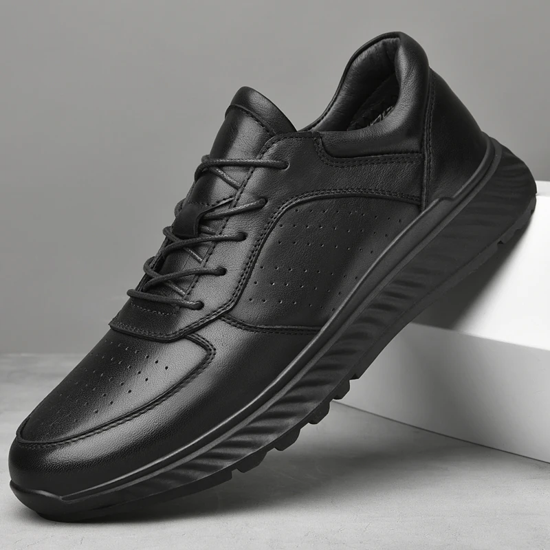 

Genuine Leather Men Shoes Sneakers lace up oxfords Trend Casual Shoe Italian Leisure Male Sneakers Non-slip Footwear Men Shoes