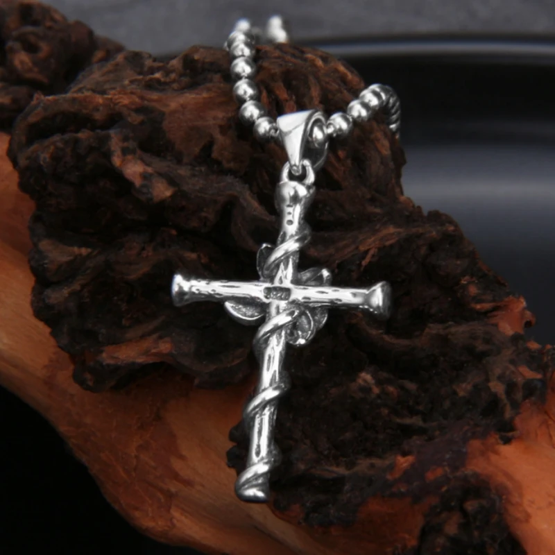 S925 Sterling Silver Pendants for Women Men New Fashion Christ Jesus Prayer Rose Cross Pure Argentum Punk Jewelry