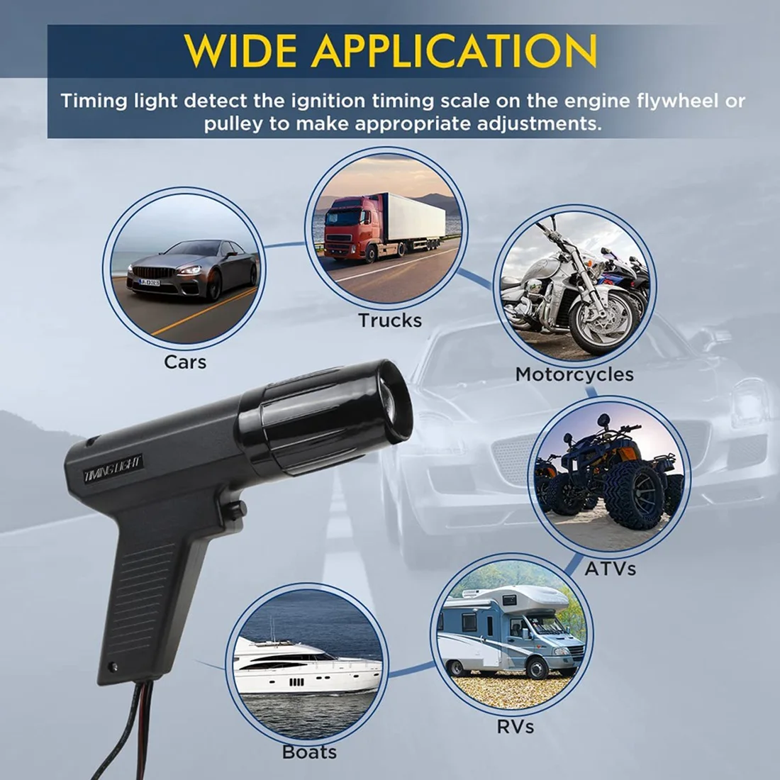

A51K-Timing Light 12V Ignition Timing Light Automotive Strong Flash Timing Lights, Overload Protection for Car, Motorcycle