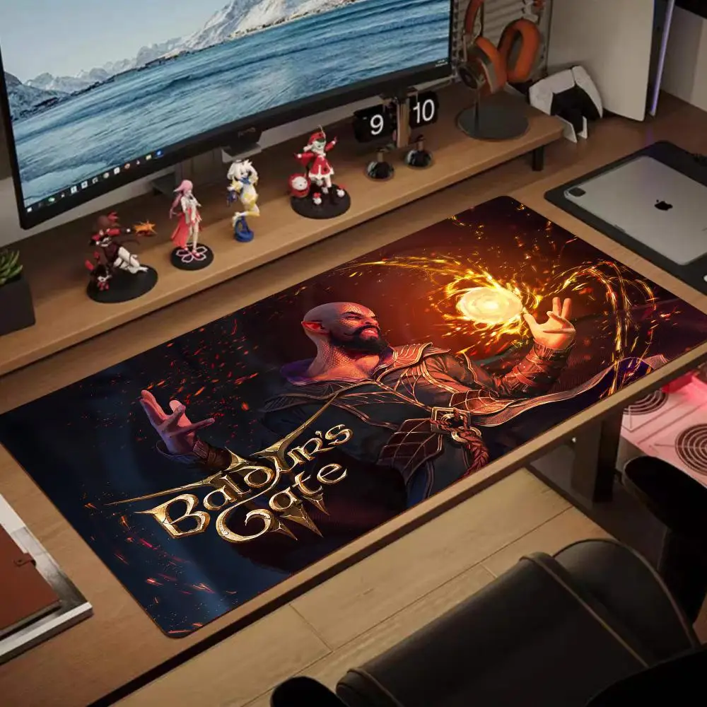 XXXL 1200x600mm B_baldur_Gates 3 HD Printing Computer Gamers Locking Edge Non-slip Rubber Mouse Pad Keyboard PC Desk Pad