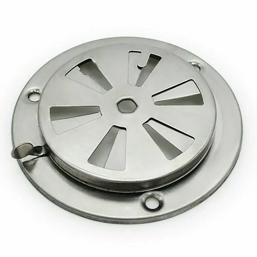 BBQ Grill Exhaust Vent Stove Air Vent Damper Stainless Steel Adjustable Size Vent Hole 9.5x9.5x3cm Silver Replacement Parts