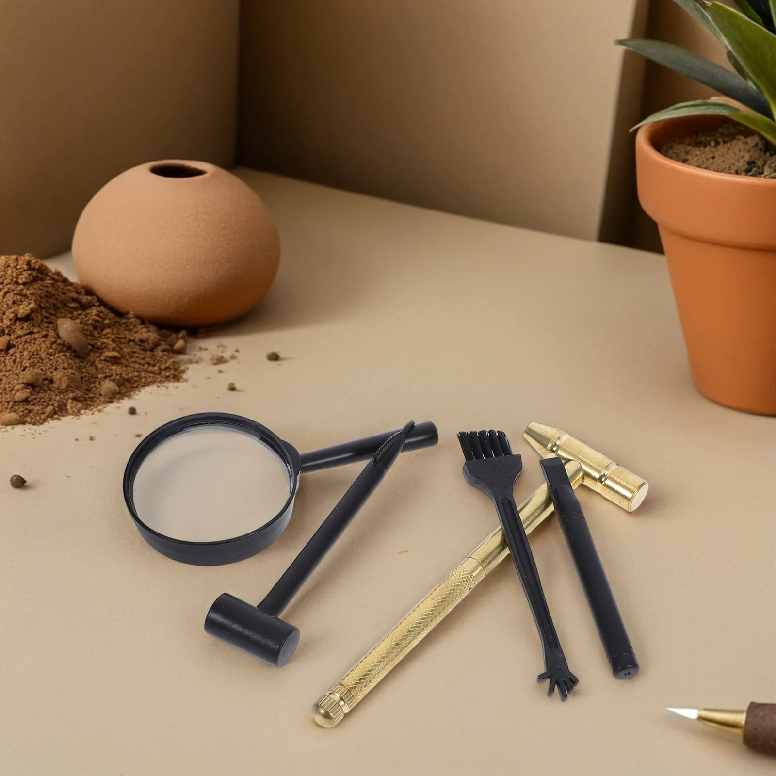 1Set Archaeological Digging Tool Kit for Children: Realistic Excavation Tools Hammer Brush Shovel Geology Rock Exploration Stem