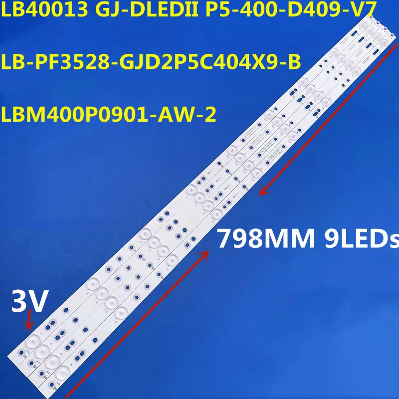 8kit 3VLED Strip 9lamps For 40PFG5000 40PFG5100 40PFG5109 LED-40B800 LB40013 GJ-DLEDII P5-400-D409-V7 LB-PF3528-GJD2P5C404X9-B