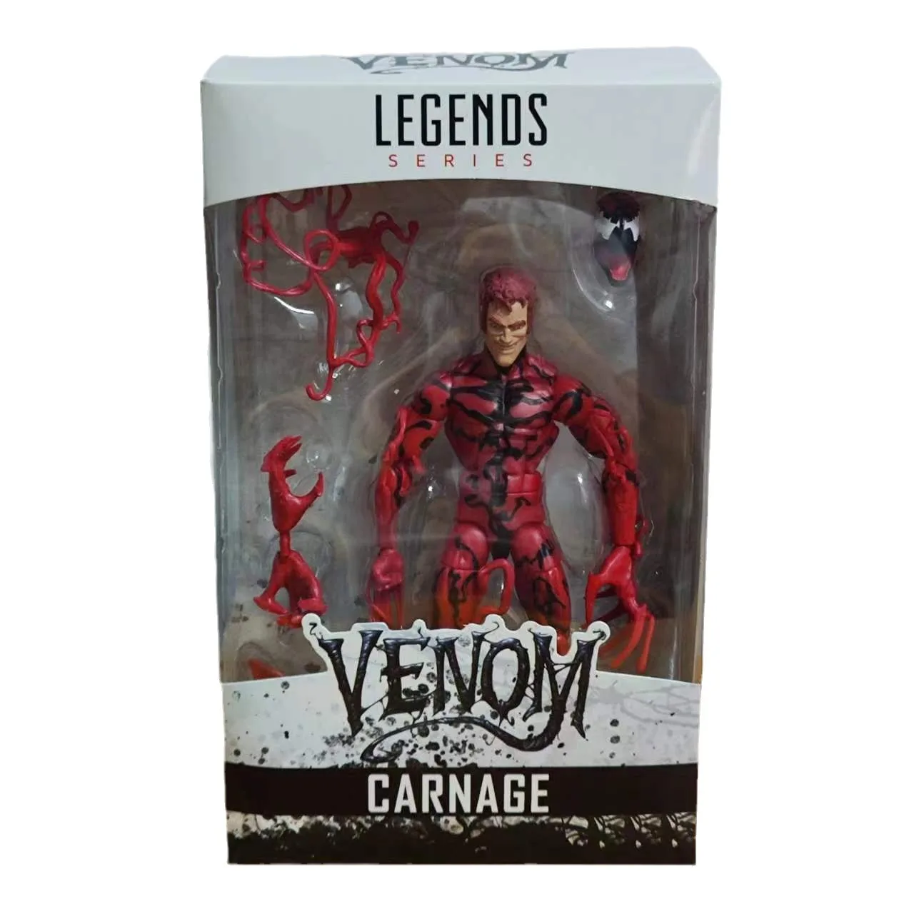 Niesamowita rzeźba głowy Venom Spider-Man Carnage z ruchomymi przegubami i fajną wymienną ozdobą modelu figurki głowy