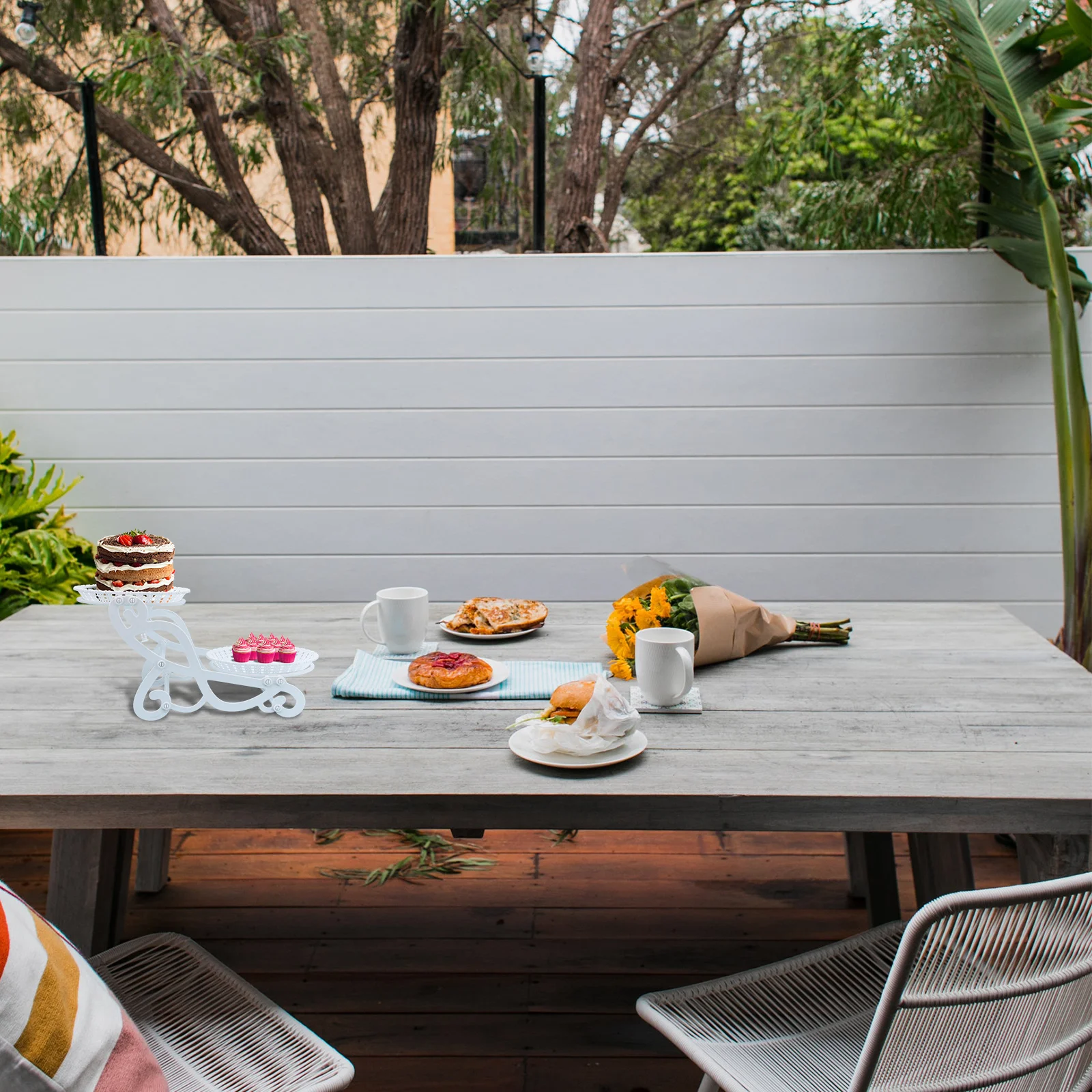 

1pc Sweet Table Decor Bicycle Two-Layer Fruit Tray Cake Dessert Stand For Party Wedding Display Storage Rack Kitchen