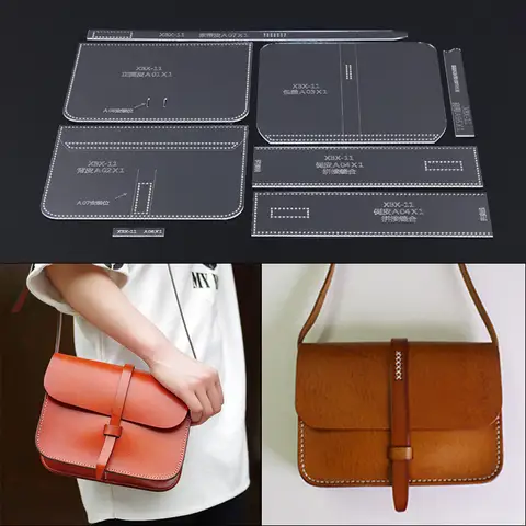 Acrylic Leather Pattern Sewing Pattern Stencils for Women, Clear Handbag Template, DIY Hobby Leathercraft, 1Set