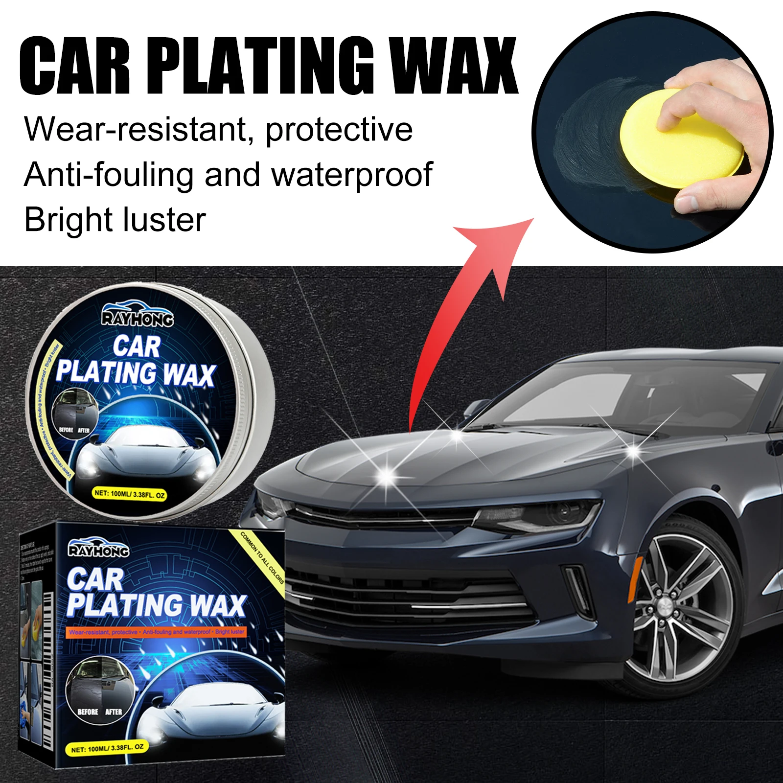 100 Ml Car Wax Crystal Plating Set Auto Coating Wax Auto Hardness Maintenance Wax Car Ceramic Hydrophobic Polishing Film