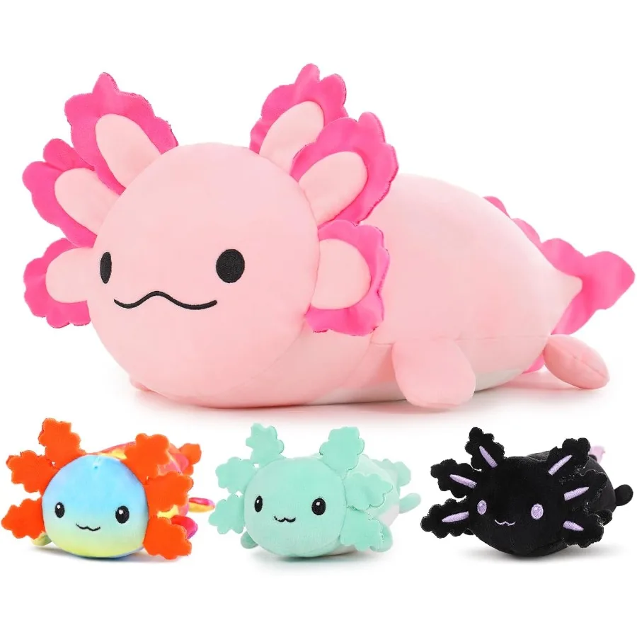 

Giant Axolotl Plush with 3 Babies Inside-23.5 Large Ultra Soft Stuffed Animal Throw Pillow Squishy Plush Gift for Axolotl Lover