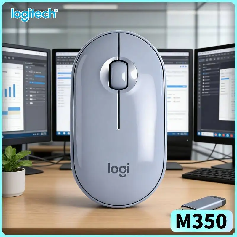 

Logitech M350 Portable Optical Mouse - 77g Lightweight, Silent Clicks, 18-Month Battery, Recycled Plastic, Eco-Friendly Build
