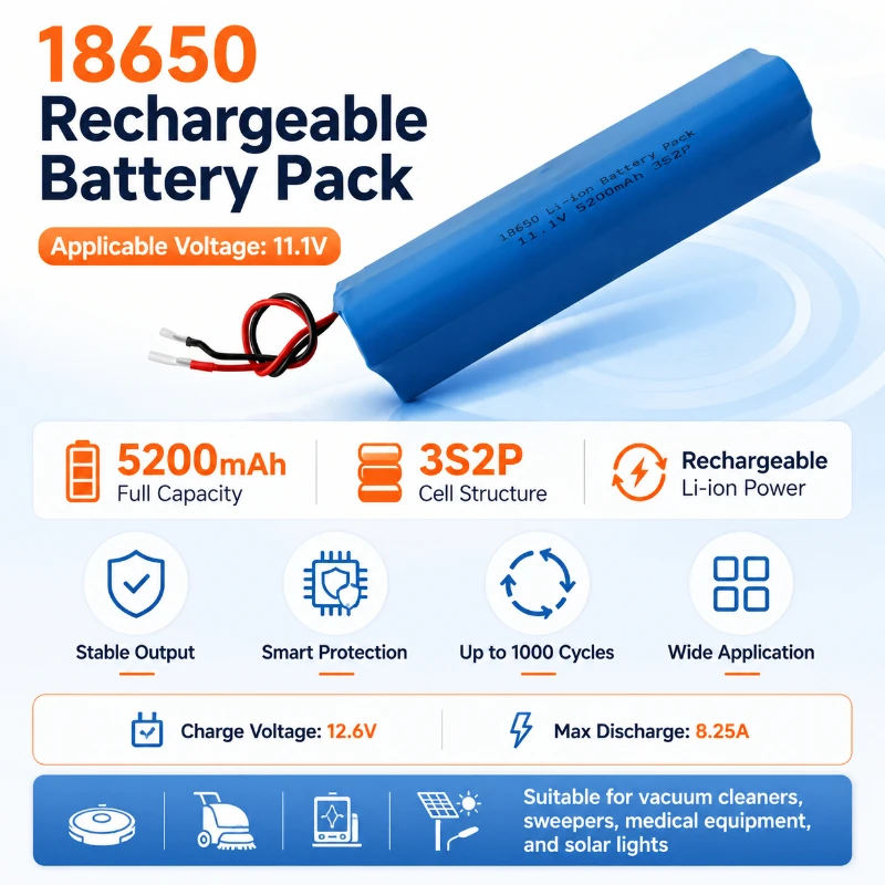 12V Lithium Battery Pack 186505200mAH Lawn Mower  Vacuum Cleaner Solar Street Lamp  Portable Audio Emergency Power Battery