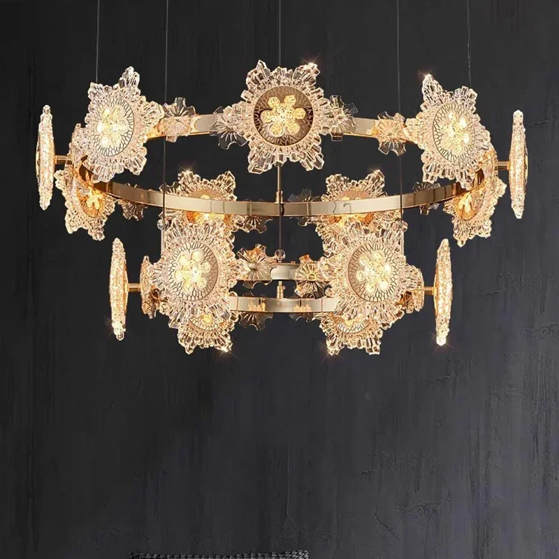 

YECTSKI Modern Crystal chandelier living room lighting Ceiling lamps hanging lights led chandeliers for the living room indoor