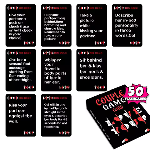 1Deck Couple Game Card - Challenge Cards for Couples, Night Date Bedroom Leisure Entertainment Game Card