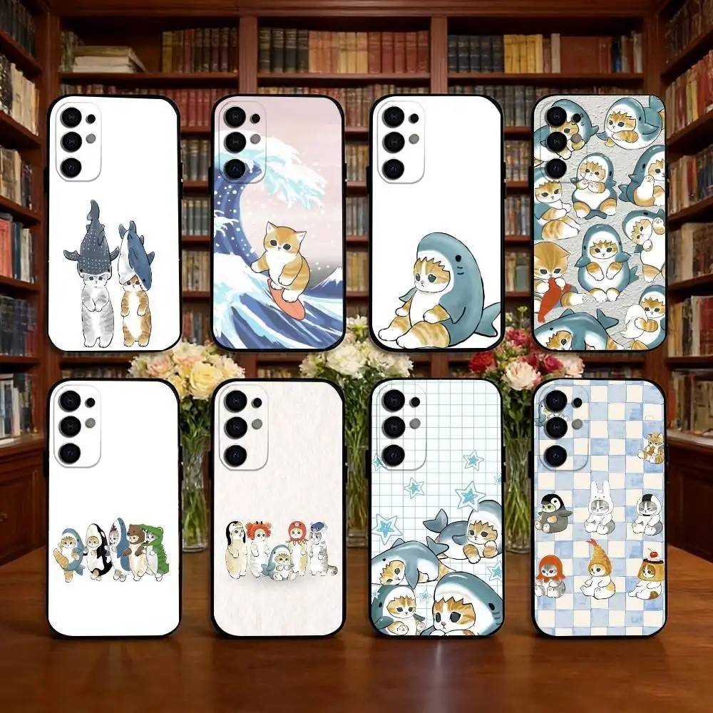 Cute M-Mofusands Phone Case Black Silicone Soft For Samsung S25,S24,S21,S22,S23,S30,Ultra,S20,Plus,Fe,Lite