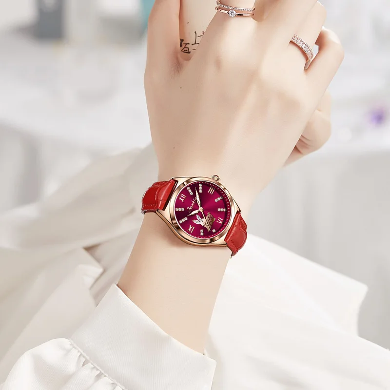 2023 New Fashion Watch Women Quartz Wristwatch Leather Belt Diamond Bunny Dial Luxury Woman Watch Casual Ladies Clock Reloj Muje