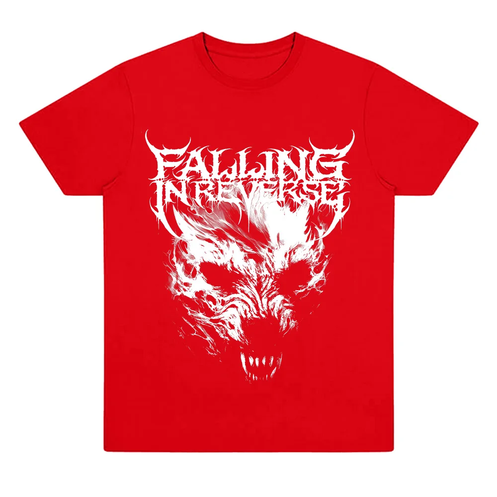ウルフティーロックバンドファリングインリバースTシャツ夏メンズレディースカジュアルオーバーサイズストリートウェア男性綿ヴィンテージTシャツ快適