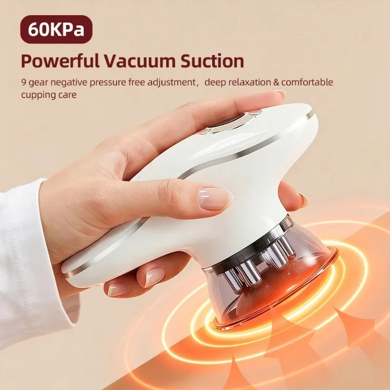 Electric Lymphatic Contour Face Brush Red Light & Microcurrent, Lymphatic Drainage Massager with 9-Level for Face Belly Waist
