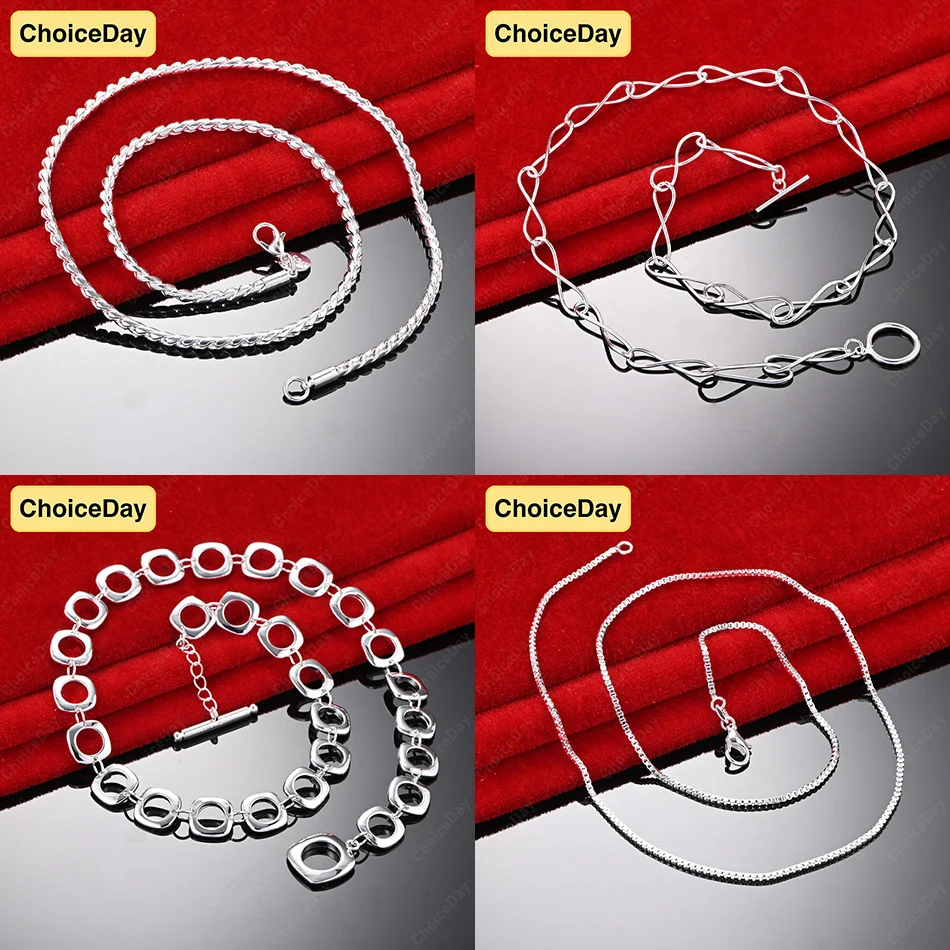 

ChoiceDay 925 Sterling Silver Luxury Exquisite Geometric Necklace Women's Party Wedding Gift Accessories Jewelry