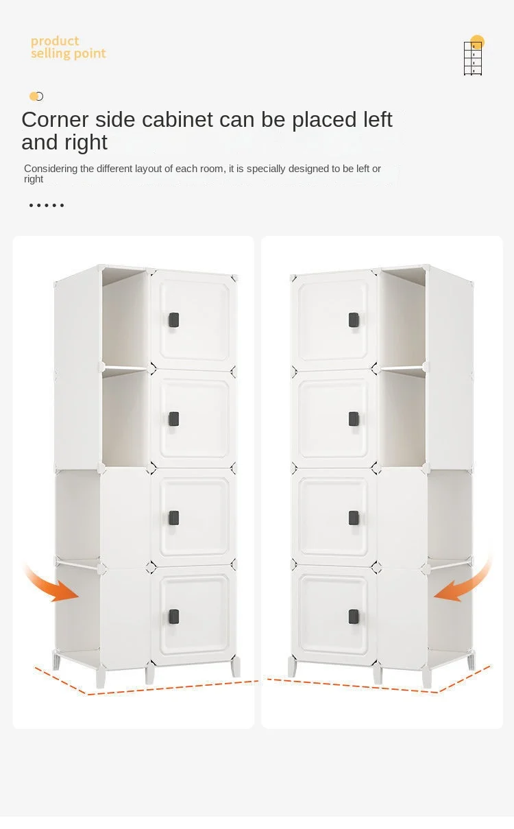 Bedroom Household Multilayer Single Door Folding Storage Cabinet Locker Collapsible Dustproof Wardrobe Goods Shelves Furniture