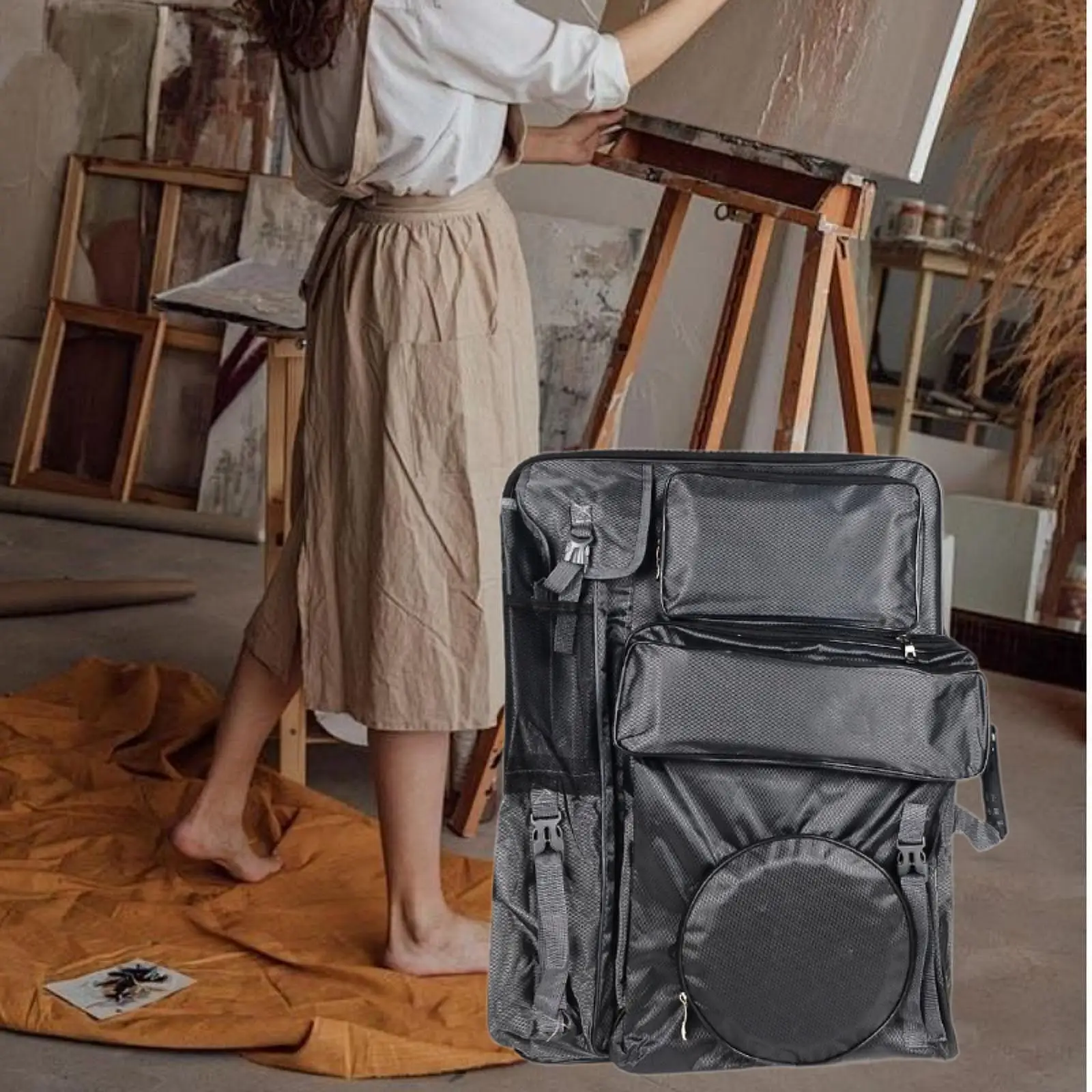 2/4K Art Portfolio Case Tote Bag Drawing Board Bag for Paint Artwork Palette