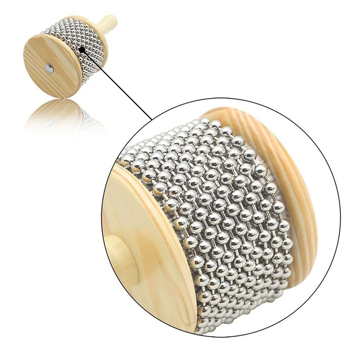 

Wooden Cabasa Hand Shaker Dia.3.4'' Natural Wood Metal Children Percussion Instrument Music Therapy Preschool Teaching Tool