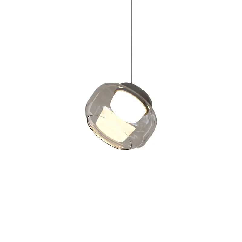 Italian design marble glass chandelier, hotel bedroom headboard decoration pendant, decorative creative art small lamp