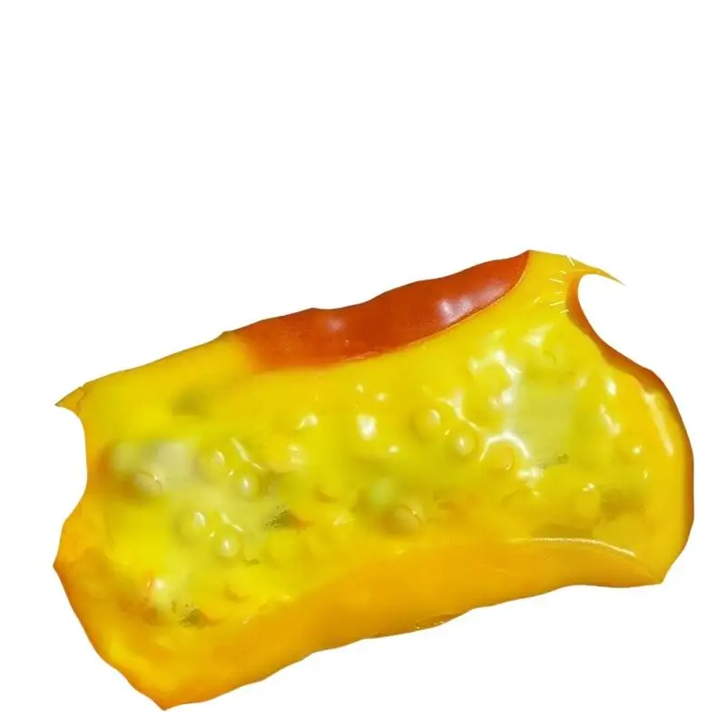 Caramel Pudding Squeeze Toy Crispy Crunch Sound Stress Relief Sensory Fidget Toy for Kids Adults Fun Food Shaped Desk Decor Gift
