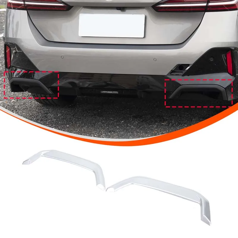 

Gao Ruying For BMW 5 Series G60 2024-25 ABS Silver Car Tailpipe Upper Decorative Frame Cover Car Accessories(For Sports Version)