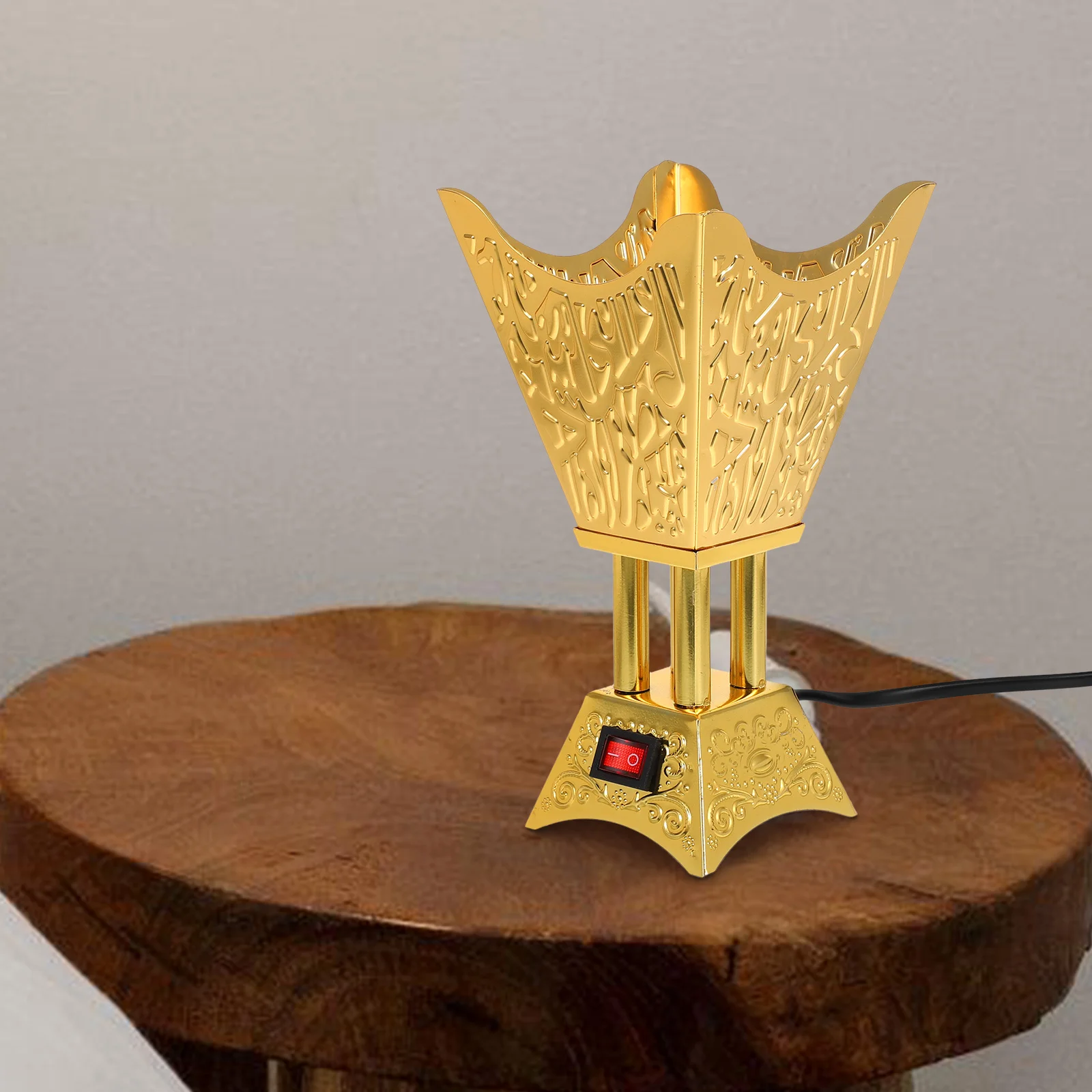 

Electric Incense Burner Arabic Style For Home Office Yoga Room Decor Plug In Censer Burner Vintage Metal Table Ornament