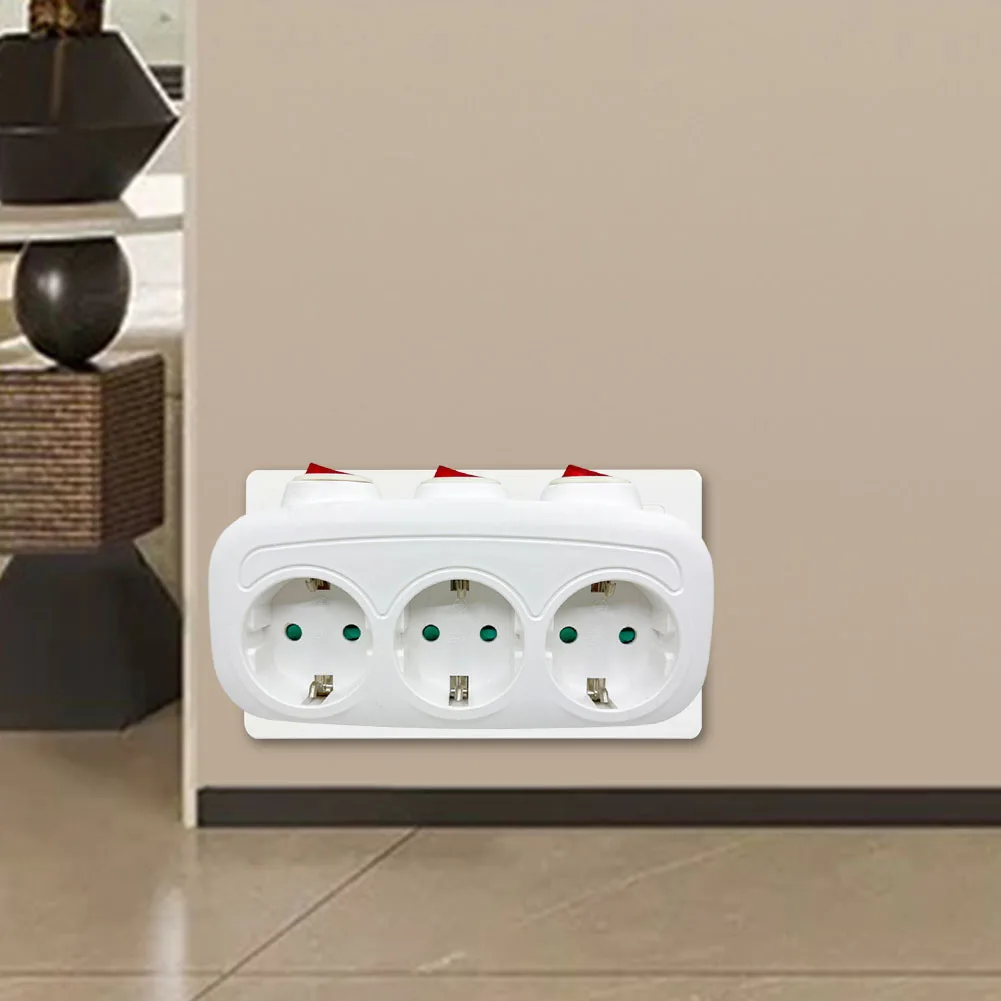 

Удлинительная розетка с 3 индивидуальными переключателями, удлинитель 3, горизонтальная розетка, розетка преобразователя мощности для гостиной, спальни