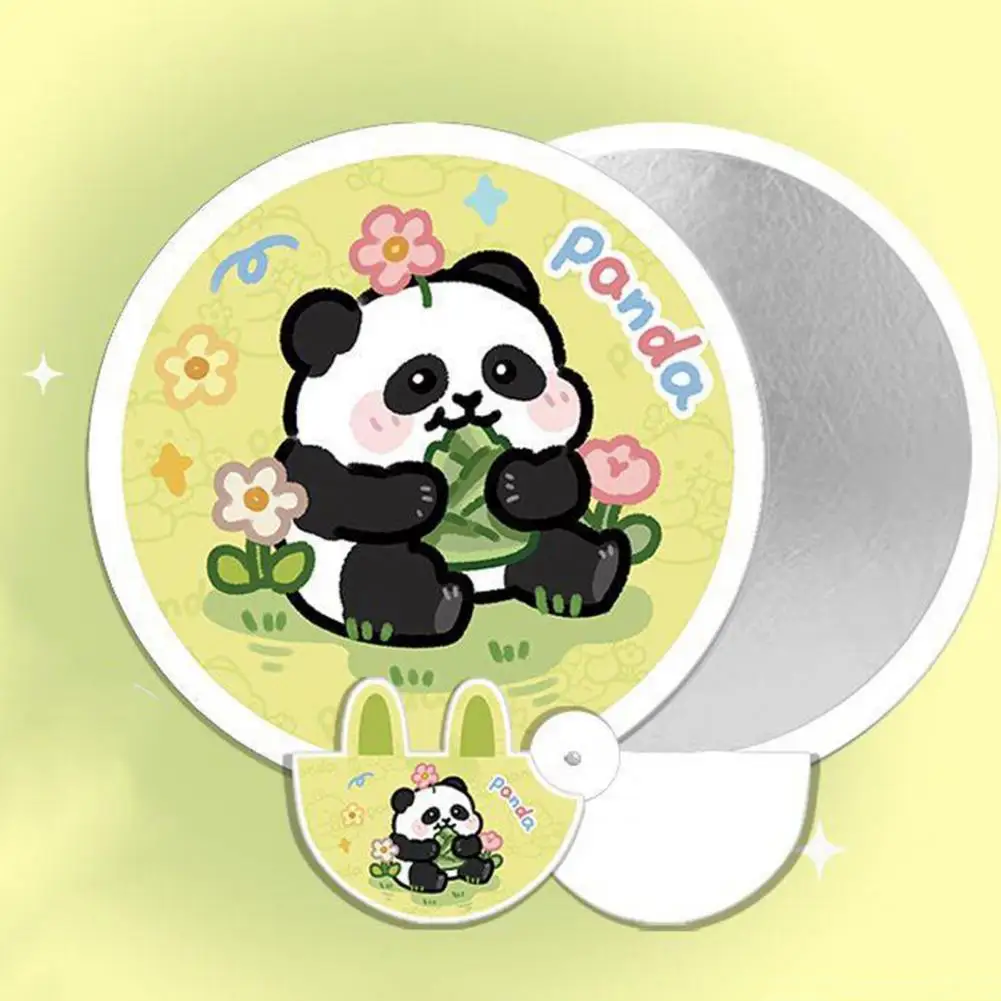 Dual Function Phoro Reflector Fan Reflective Cartoon Panda Print Folding Handheld Fan Portable Photo Prop with Hard for Children