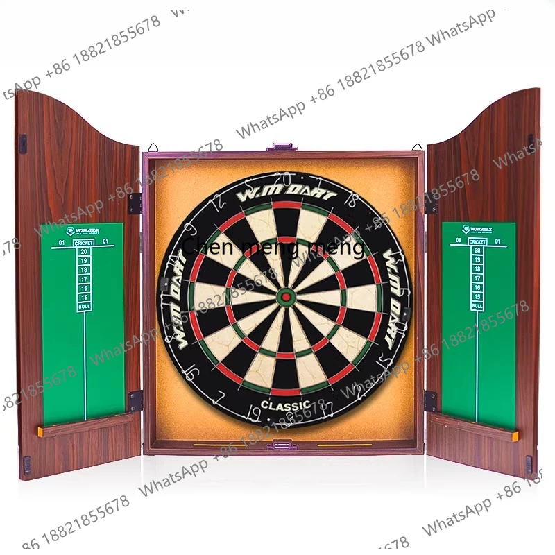 Deluxe Match 18 Inch Hemp Target Dartboard Set Wooden Case Indoor Home Bar Decoration Hard Dartboard