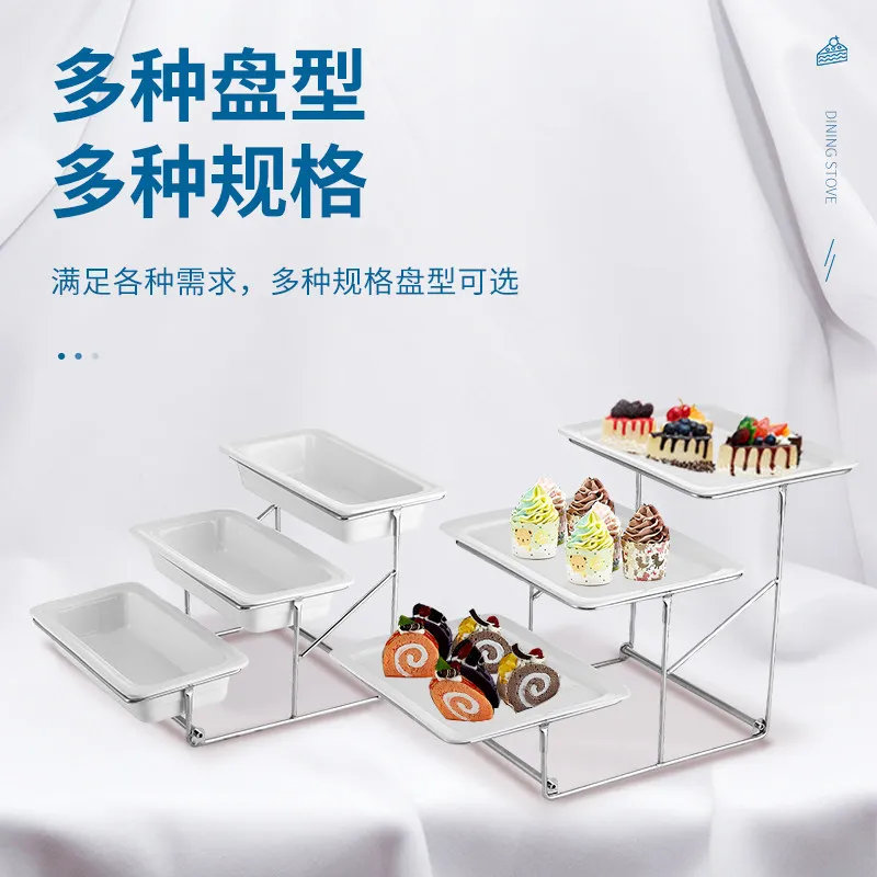 Fruit Display Plate, Hotel Breakfast Buffet Table Food Display Bread Fruit Basket Dim Sum Plate