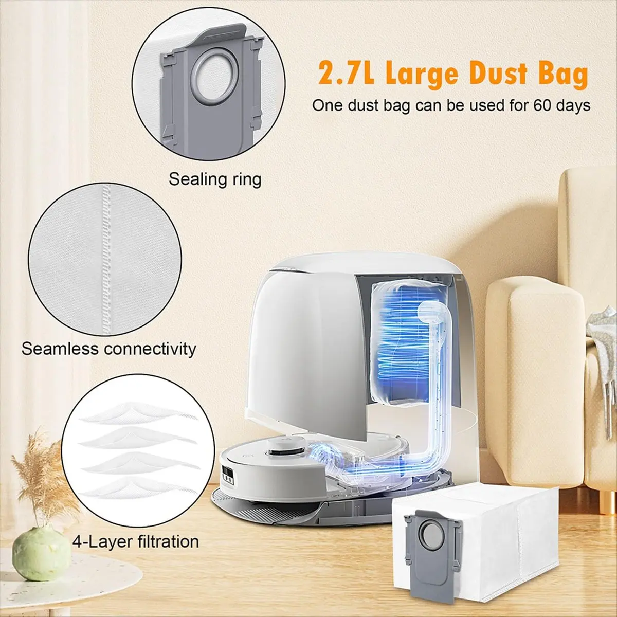 A013 For Robot Vacuum Cleaner Qrevo 5AE / Curv S5X 5A1 5XC Dual Main Side Brushes Hepa Filters Mop Pad Dust Bags