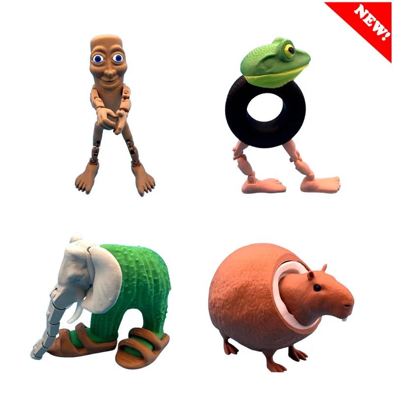 

Whimsical Animal Desk Figurines Set Creative Office Decor for Bookshelves/Desktops/Gift Ideas 3D Printing Tung Tung Tung Sahur