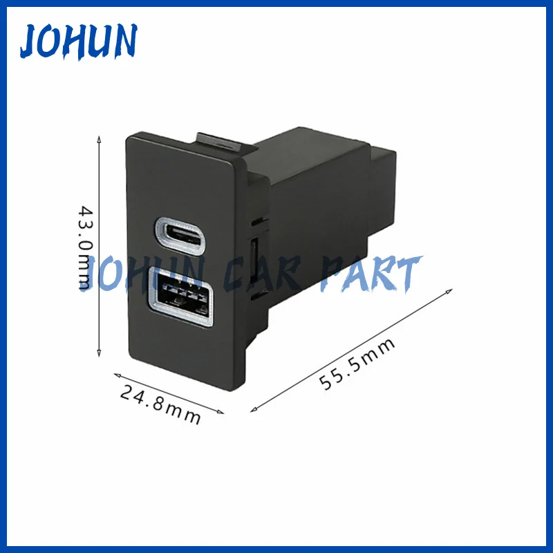 Picture 3: Car Fast Charging Socket Input Adapter Audio Radio U-Disk Flash Socket Modified Charger USB TYPE-C For Toyota Corolla LC80 LC95