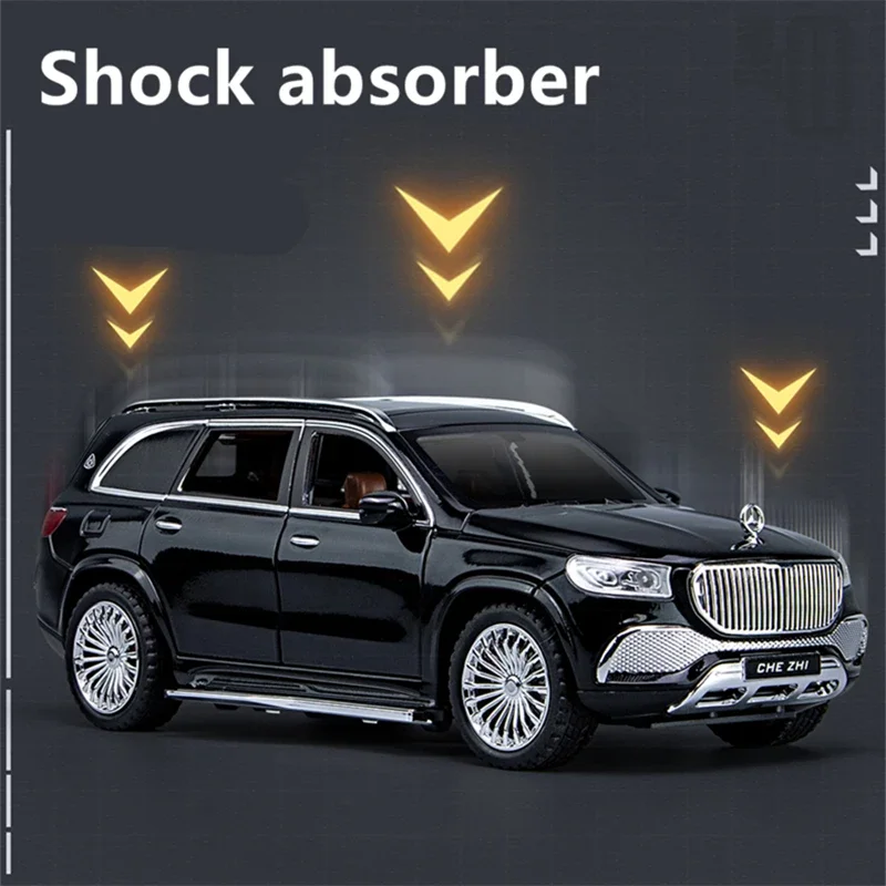 1/24 Maybach GLS-Class GLS600 SUV Alloy Car Model Diecasts Metal Toy Luxy Car Model Collection Sound Light Simulation Kids Gifts