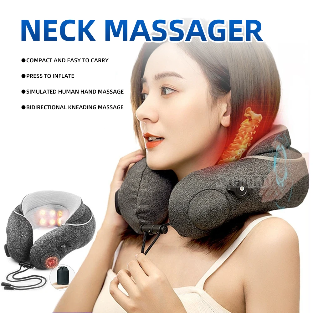 

Household intelligent shoulder and neck massager hot compress vibrating simulated person finger kneading trapezius muscle