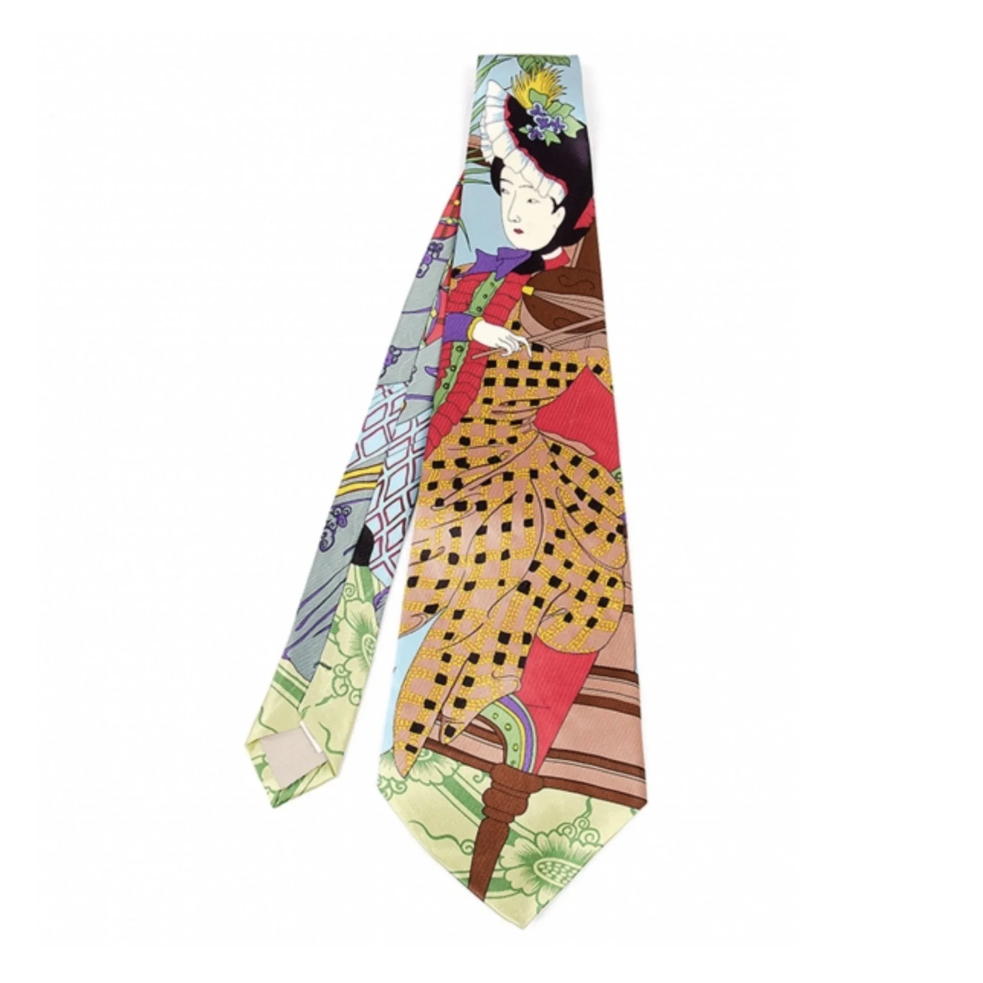 

YOJI OOAK Kashiwagen Meiyuan Поющий шелковый цветной японский галстук с принтом