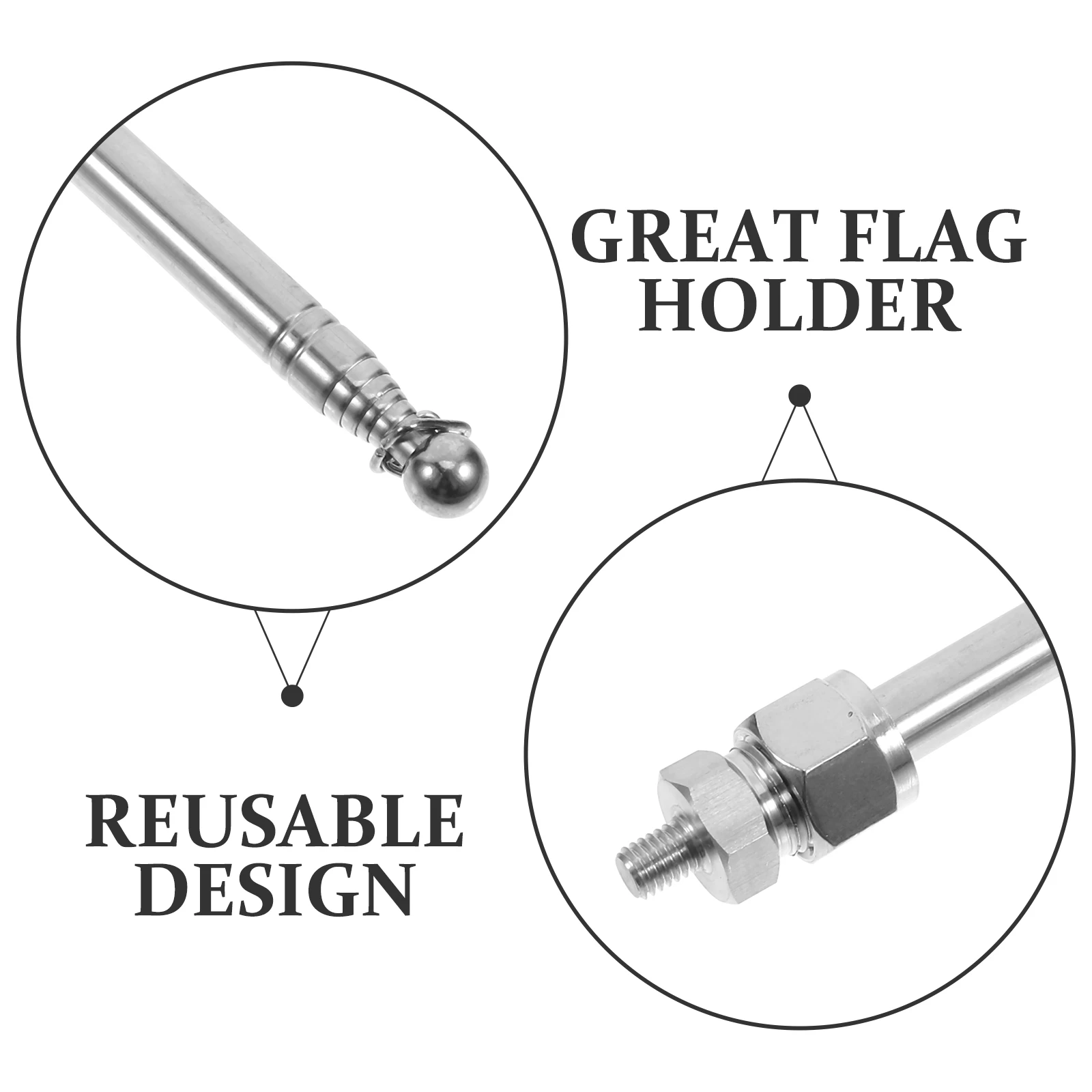 

Retractable Flag Pole For Motorcycle Bicycle Adjustable Handlebar Flagpole Durable Lightweight Bike Scooter Accessories Holder