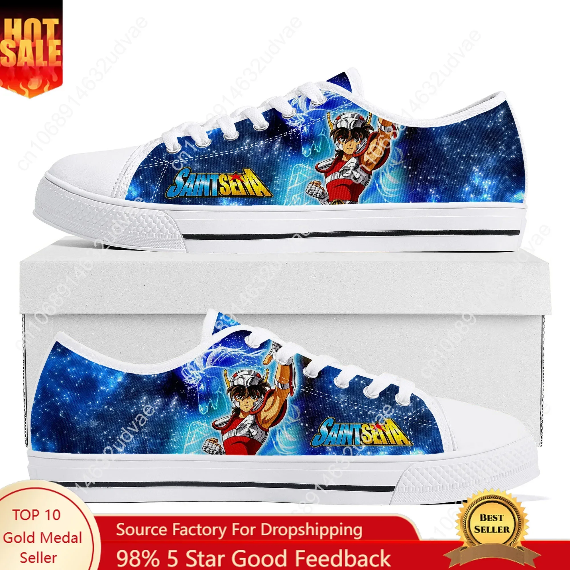 

Saint Seiya Sneakers Low Top Shoes Men Women Teenager Canvas High Quality Sneaker Casual Custom Made Shoes Customize Shoe White