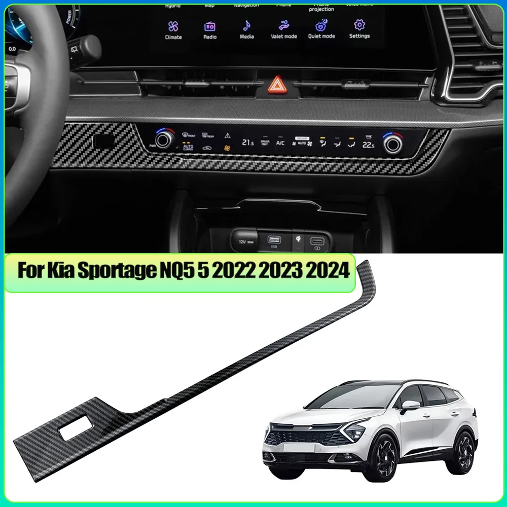 

Панель переключателя переменного тока для кондиционера, рамка, наклейка, декоративная полоса, аксессуары для интерьера для Kia Sportage NQ5 5 2022 2023 2024