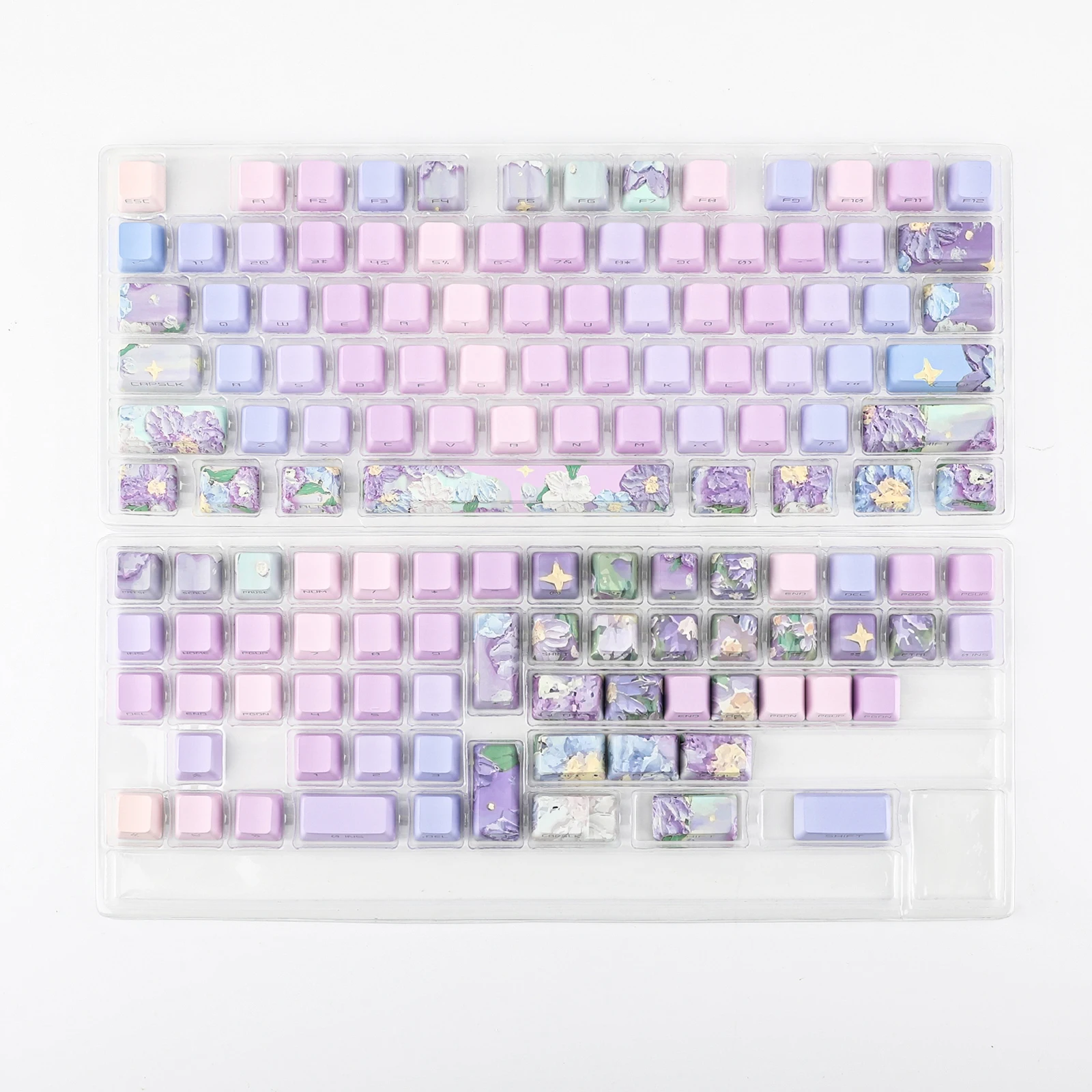 メカニカルゲーミングキーボード、バイオレットキーキャップセット、133キー、oemプロファイル、pbt用のフルキーキャップセット