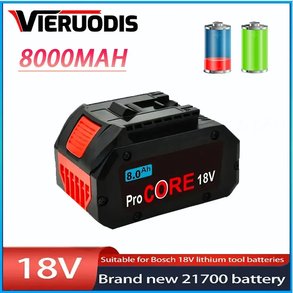 

For Bosch 18V 8.0AH 6.0AH 10.0AH Professional Cordless Tool BAT609 BAT618 GBA18V80 21700 Battery ProCORE Replacement Battery