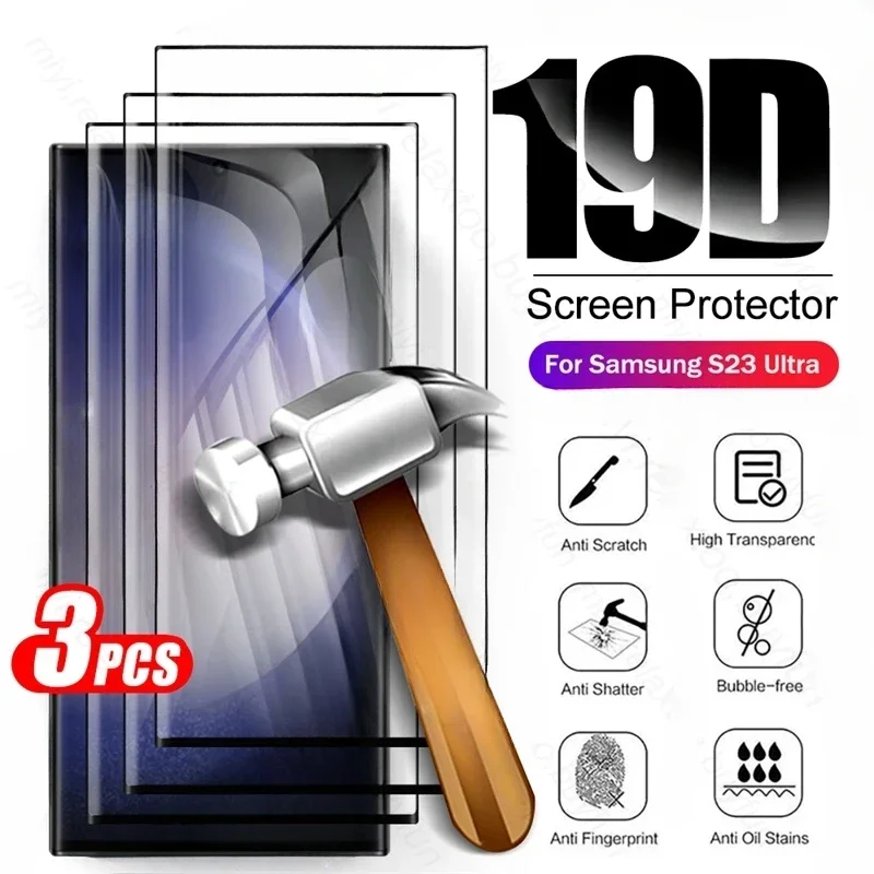 

3PCS Bubble-Free Screen Protector For Samsung Galaxy S25 S23 S24 S22 S21 Ultra Protective Glass For Samsung S10 S24 FE Note 20